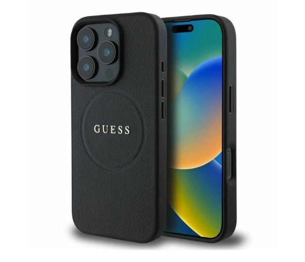 Guess Grained Ring do iPhone 16 Pro czarny - 1279170 - zdjęcie